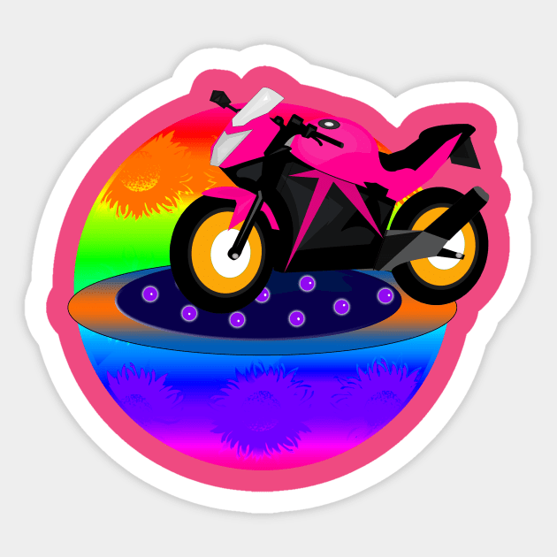 Pink Motorcycle Sticker by momomoma